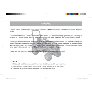 Kioti Cs2610 Operators Manual
