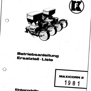 Kleine Franz Maxicorn 1981 Parts Manual