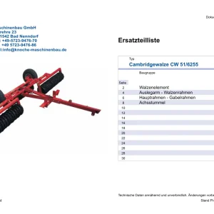 Knoche Cw 51 6255 Tavalug Parts Manual