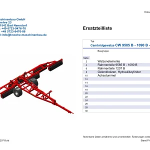 Knoche Cw 9585 B 1090 B 1207 Tavalug Parts Manual