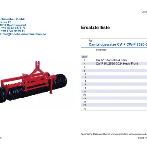 Knoche Cw Cwf 2520 3024 Tavalug Parts Manual