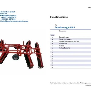 Knoche Hx 4 Disc Parts Manual
