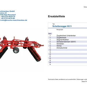 Knoche Hx 5 Disc Parts Manual