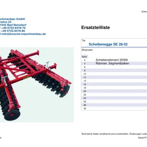 Knoche Se 28 32 Disc Parts Manual