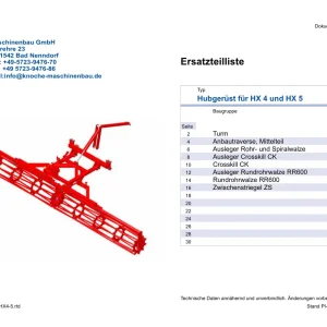 Knoche Tavalug Hx4 Hx5 Disc Parts Manual