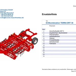 Knoche Terra Drt 30 Parts Manual