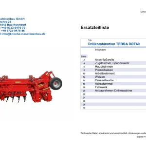 Knoche Terra Drt 60 Parts Manual