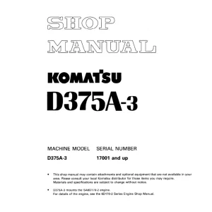 Komatsu D375A 3 Service Manual