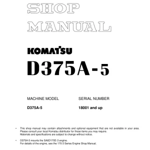 Komatsu D375A 5 Service Manual