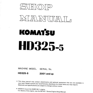 Komatsu Hd325 5 Service Manual