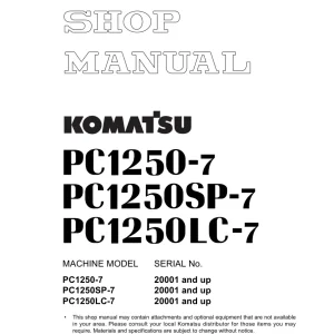 Komatsu Pc1250Sp 7 Service Manual