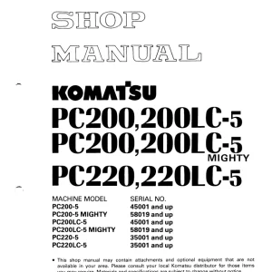 Komatsu Pc200 5 Mighty Service Manual
