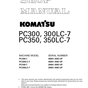 Komatsu Pc300 7 Service Manual