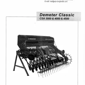Kongskilde Demeter Csa 3000 4000 4500 Parts Manual
