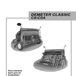 Kongskilde Demeter Classic Cs Csa Parts Manual