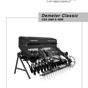 Kongskilde Demeter Classic Csa 3000 4000 Parts Manual