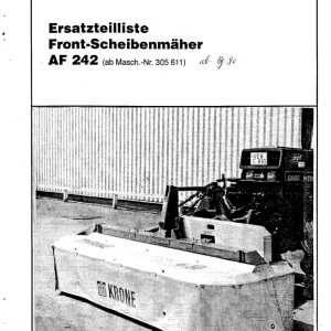 Krone Af 242 1990 Disc Mower 1990 Parts Manual