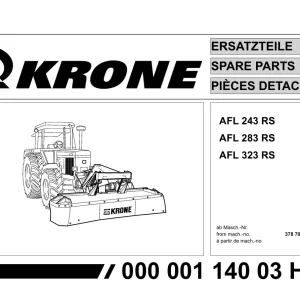 Krone Afl 243 283 323 Rs Disc Mower Parts Manual