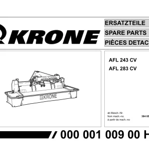 Krone Afl 243 283 Disc Mower Parts Manual