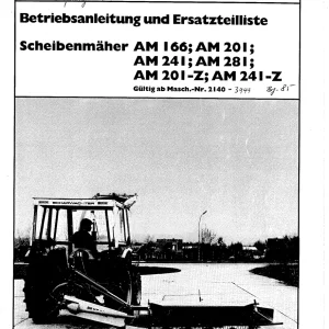 Krone Am 166 201 241 281 1985 Disc Mower 1985 Parts Manual