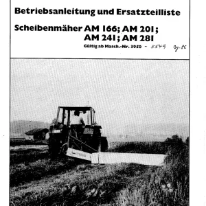 Krone Am 166 201 241 281 1986 Disc Mower 1986 Parts Manual
