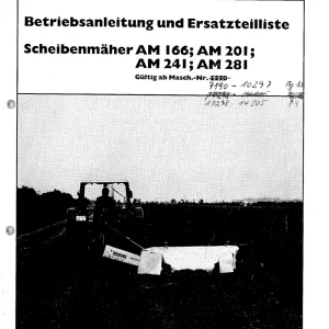 Krone Am 166 201 241 281 1988 Disc Mower 1988 Parts Manual