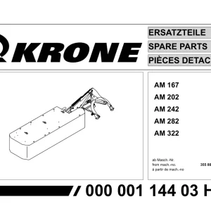 Krone Am 167 202 242 282 322 Disc Mower Parts Manual