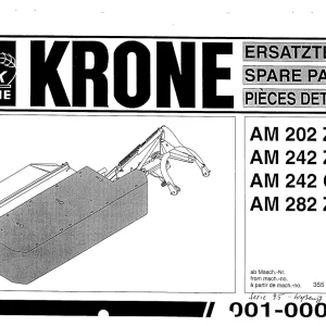 Krone Am 202 242 282 Z C Disc Mower Parts Manual