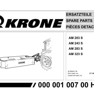 Krone Am 203 243 283 323 S Disc Mower Parts Manual