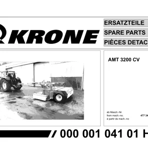 Krone Amt 3200 Disc Mower Parts Manual