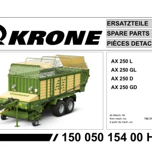 Krone Ax 250 L Gl D Gd Wagon Parts Manual
