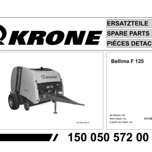 Krone Bellima F125 Parts Manual