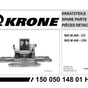 Krone Big M 400 Cv Cri Mower Parts Manual