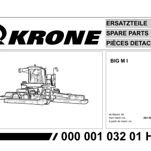 Krone Big M I Mower Parts Manual