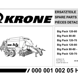 Krone Big 120 80 80 80 120 70 Parts Manual