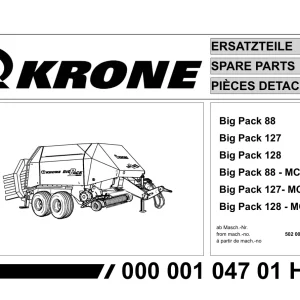 Krone Big 88 127 128 Parts Manual