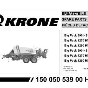 Krone Big 890 1270 1290 Parts Manual