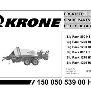 Krone Big 890 1270 1290 Parts Manual