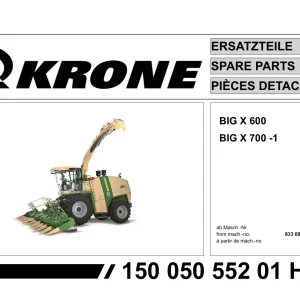 Krone Bigx 600 700 1 Parts Manual