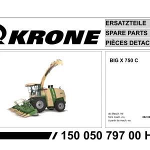 Krone Bigx 750 C Parts Manual