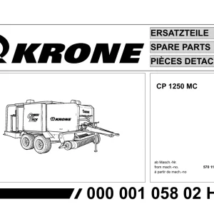 Krone 1250 Parts Manual