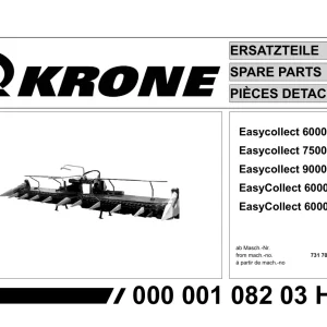 Krone Easycollect 6000 7500 9000 Parts Manual