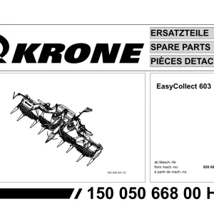 Krone Easycollect 603 Parts Manual
