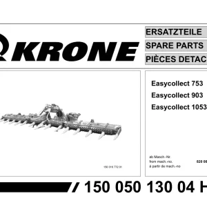 Krone Easycollect 753 903 1053 Parts Manual