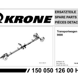 Krone Easycollect Transportwagen Ec 9000 Parts Manual