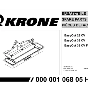 Krone Easycut 28 32 Cv Disc Mower Parts Manual