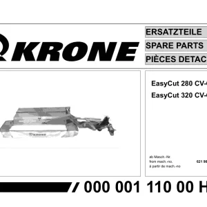 Krone Easycut 280 320 Cv Q Disc Mower Parts Manual
