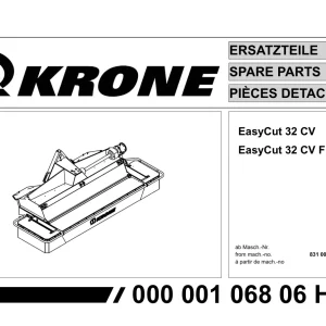Krone Easycut 32 Cv Disc Mower Parts Manual
