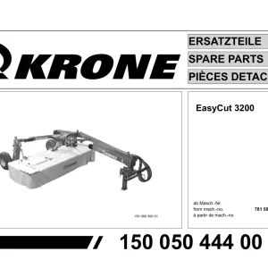 Krone Easycut 3200 Disc Mower Parts Manual