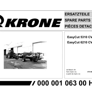 Krone Easycut 5310 6210 Cv Disc Mower Parts Manual